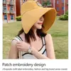 UV Protection Women Hat Fashionable Sun Protection Big Brim Beach Sunhats Visor Breathable Bucket Hat Travel Bucket Hat 4