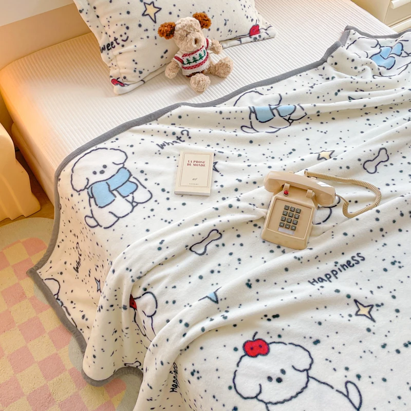 YanYangTian 2024 New Capybara Thin blanket sofa cover bedding Cute puppy print Autumn Winter warm comforter Home and decoration 5
