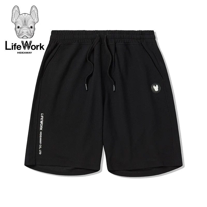 Lifework 남성용 얇은 반바지, 루즈한 캐주얼 스포츠 카프리, 편안하고 통기성 좋은 단색 바지, 여름