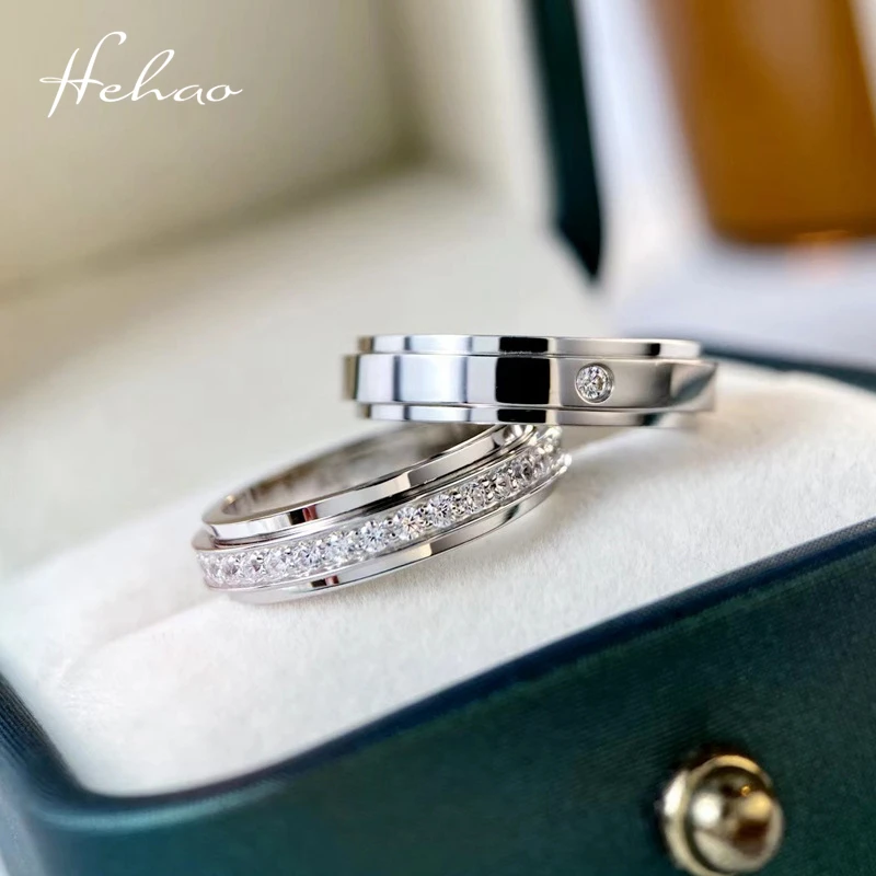 

Hh Luxury Fine Jewelry 100% 925 Sterling Silver Lovers Pair Rings for Men and Women Fashion Row Diamond Couple Ring DJ010