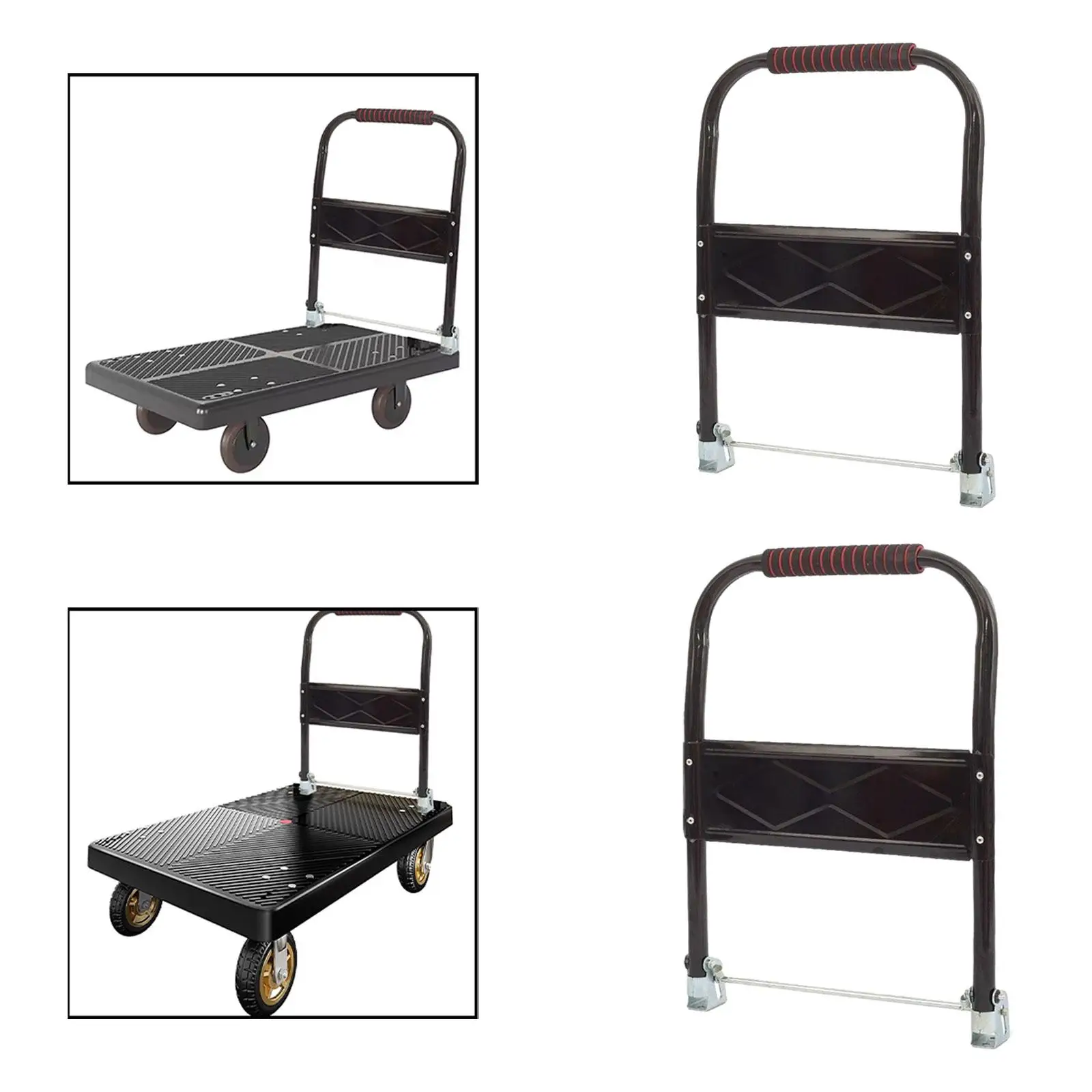 Flatbed Cart Handle Platform Truck Handle Folding Portable for Moving Cart Groceries