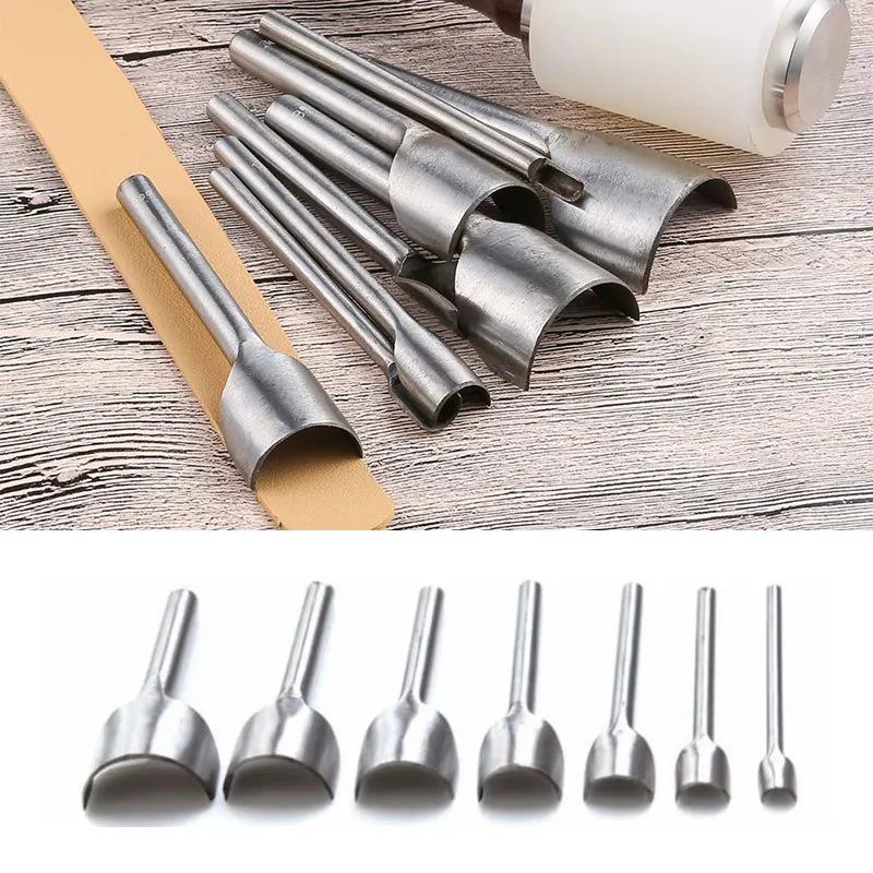 3mm-50mm 1pc Leather Craft Half Round Cutter Punch Tools Handmade semicircular Punch for Belt Strap