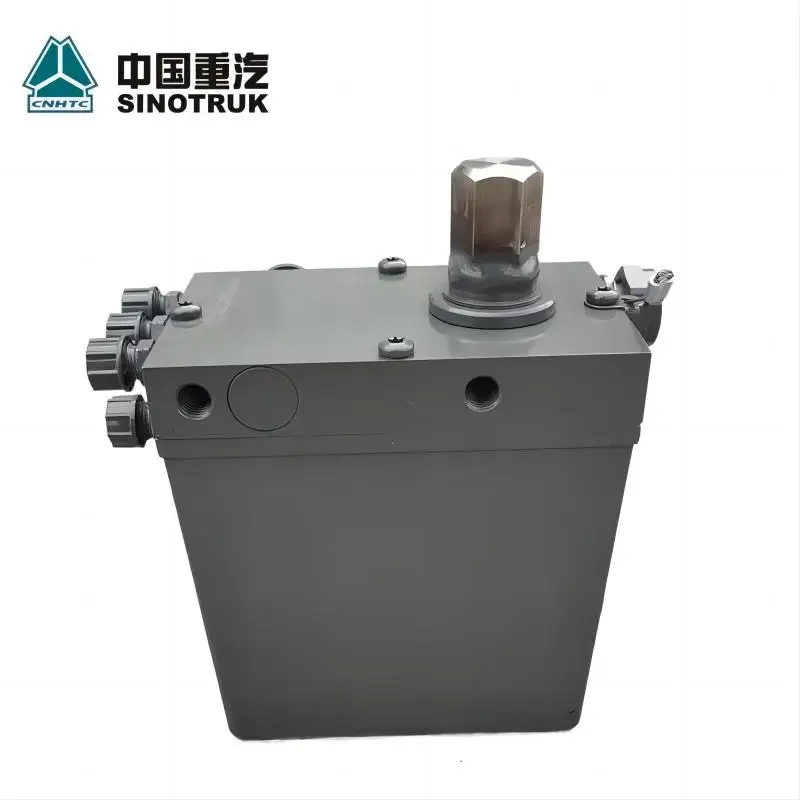 SINOTRUK HOWO T7H 트럭 부품, 오리지널 품질 캡 리프트 펌프, WG9925822002, 높은 바닥 캡용 전기 리프팅 오일 펌프