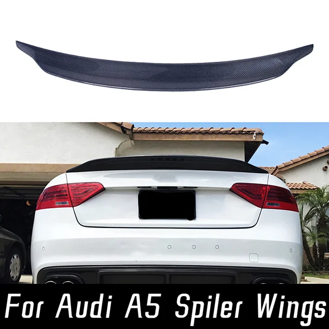 Real Carbon Fibe Rear Trunk Lid Car Wing Ducktail Lip Spoiler For 2009-2016  Audi A5 2 Door 4 Door Tuning Exterior Accessories - AliExpress