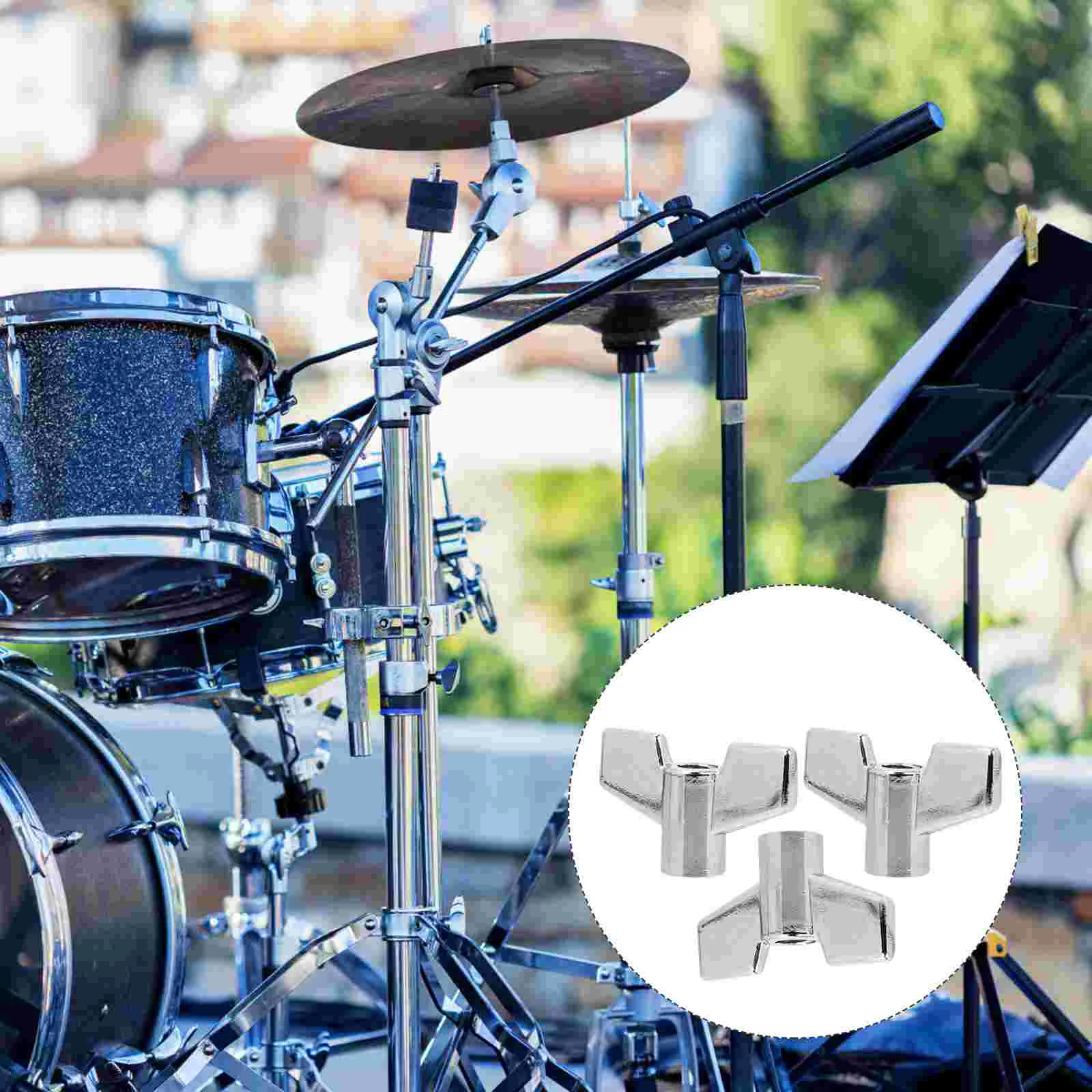 3 Pcs Alloy Drum Nut Percussion Instrument Parts Cymbal Adjustment Tool Accessories