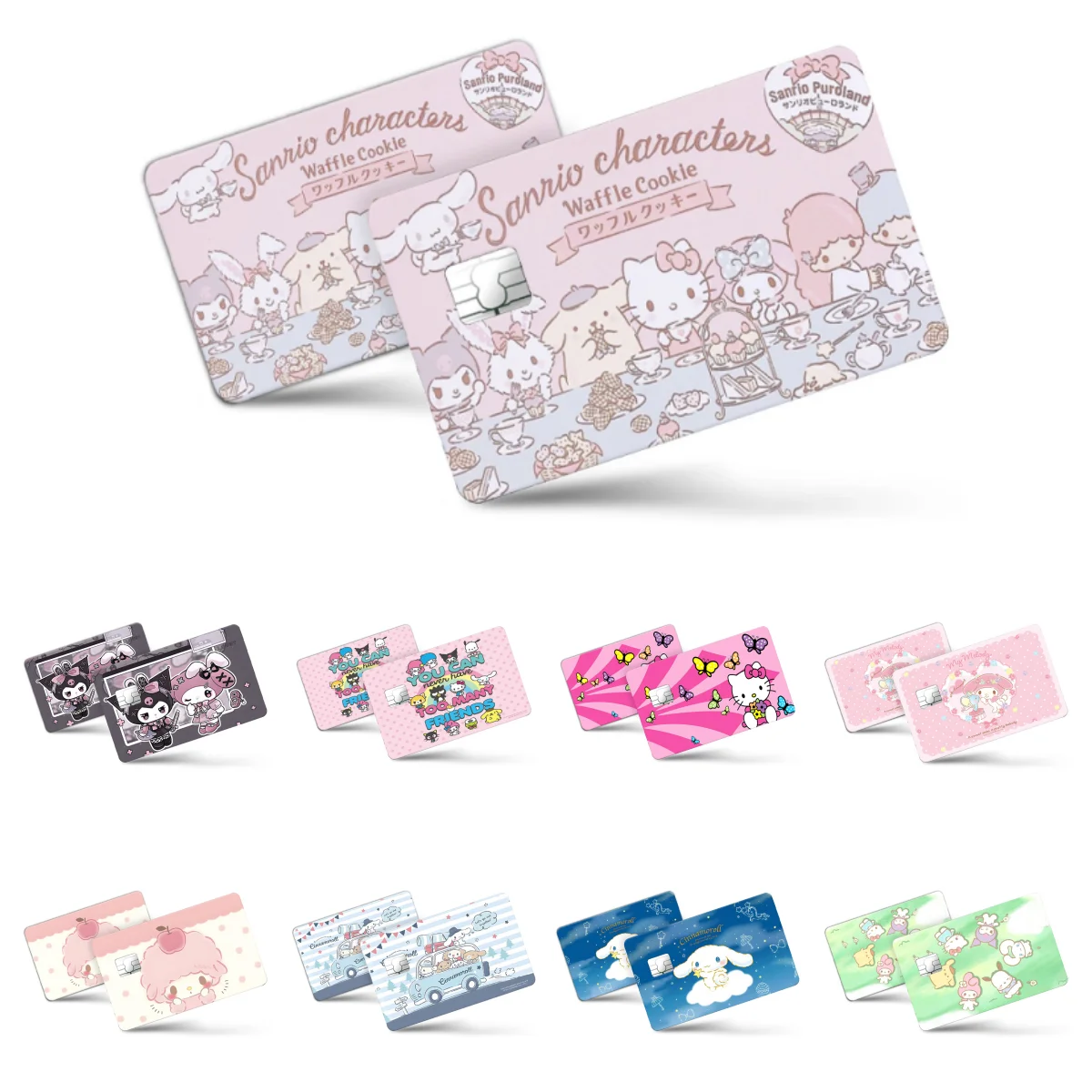 Sanrio Anime Bank Credit Cards Bus Pass Stickers Cool Decoration Waterproof and Scratch Resistant Anime Stickers Toys Gifts