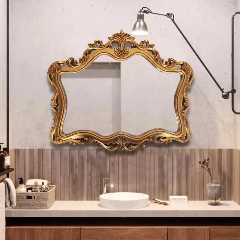 

Makeup Nordic Mirror Vintage Bedroom Creative Asthetic Mirror Luxe Gold Decoracion Habitacion Home Decoration Accessories