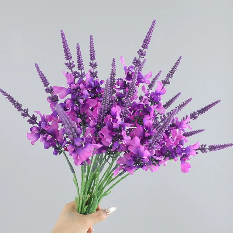 Elegant 42CM Artificial Lavender Plant for Home and Outdoor Decor