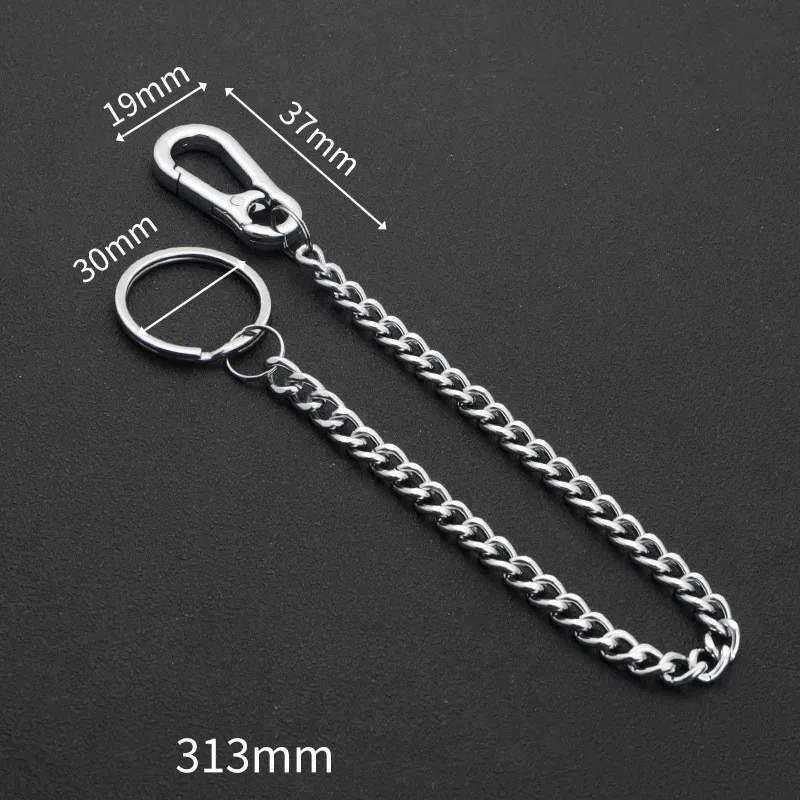 Unisex Punk Hip Hop Metal Ring Jeans Waistband Chain Accessory