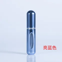Compact 5ml Refillable Metal Perfume Spray Bottle with Travel - Friendly Design - Anodized aluminum (Bright Blue)