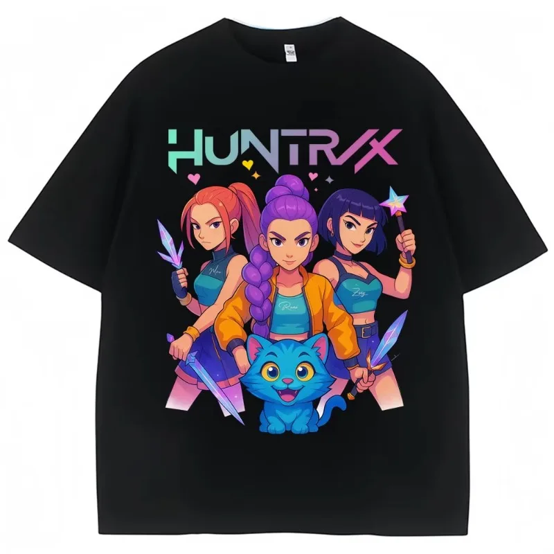 Kpop Anime démon chasseurs Huntrix Derpy tigre T-shirt hommes femmes esthétique Vintage t-shirts surdimensionné coton classique rue T-shirt