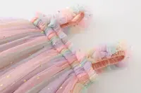 Toddler Girl Princess Dress Baby Rainbow Unicorn Tulle Costume Kids Summer Sleeveless Strap Dresses Newborn Birthday Party Cloth 4