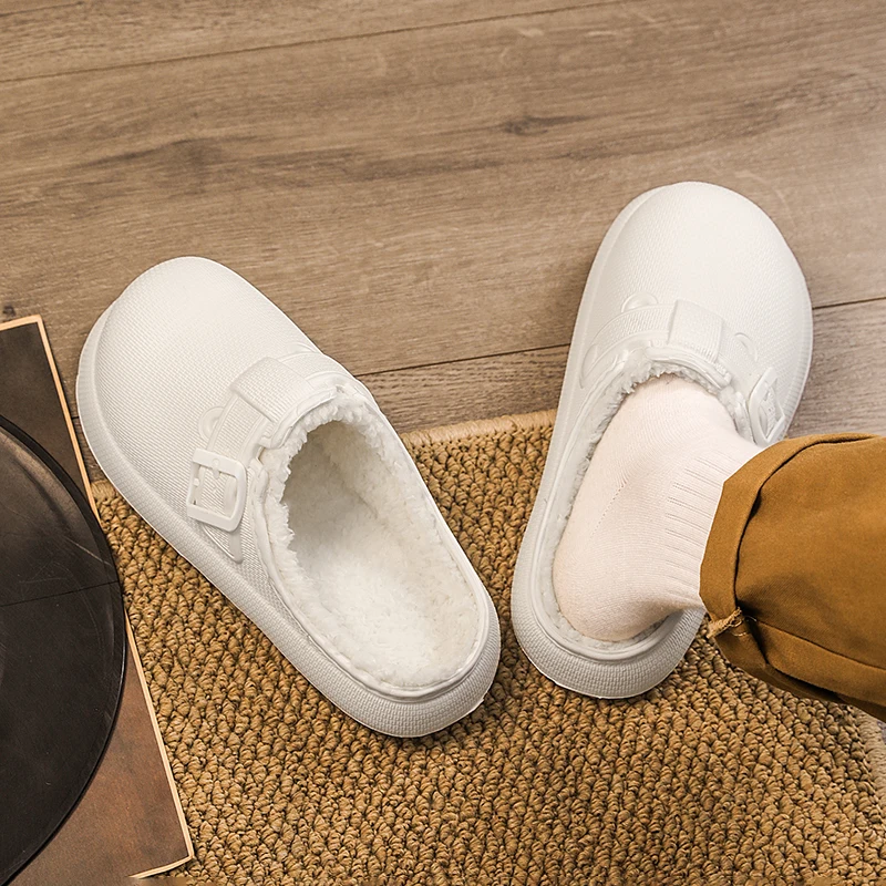 Men'S Winter Haken Cotton Slippers Are Non Slip Lightweight Comfortable Soft Bottomed Semi Cushioned With Plush Insulation