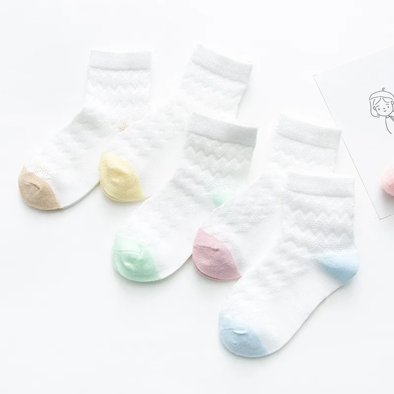 5Pairs/lot Infant Baby Socks Cotton Mesh For Girls 0-1Y