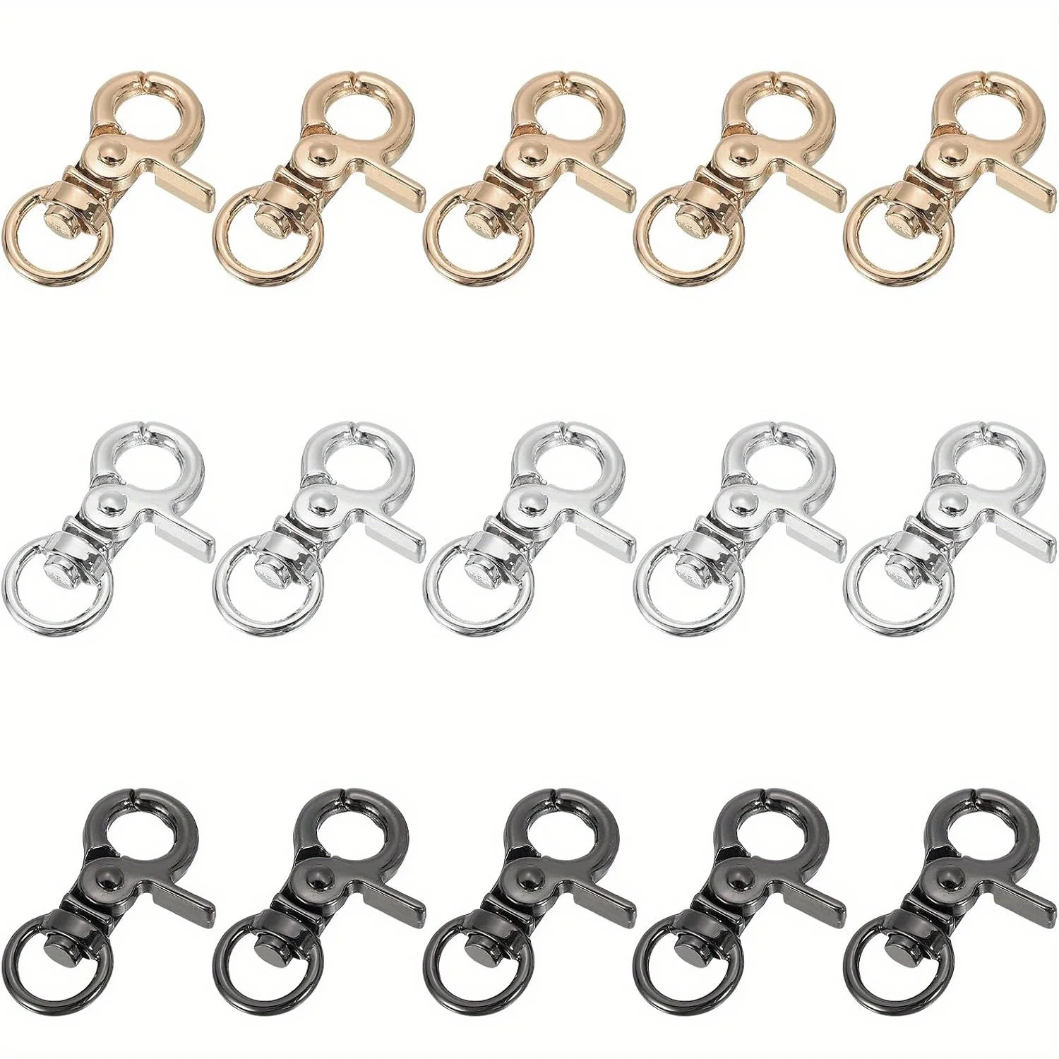 5 Stück drehbare Lanyard-Karabinerhaken, Zinklegierung, Trigger-Karabinerhaken, Metall-Karabinerverschluss, drehbare Trigger-Clips für Lederhandwerk