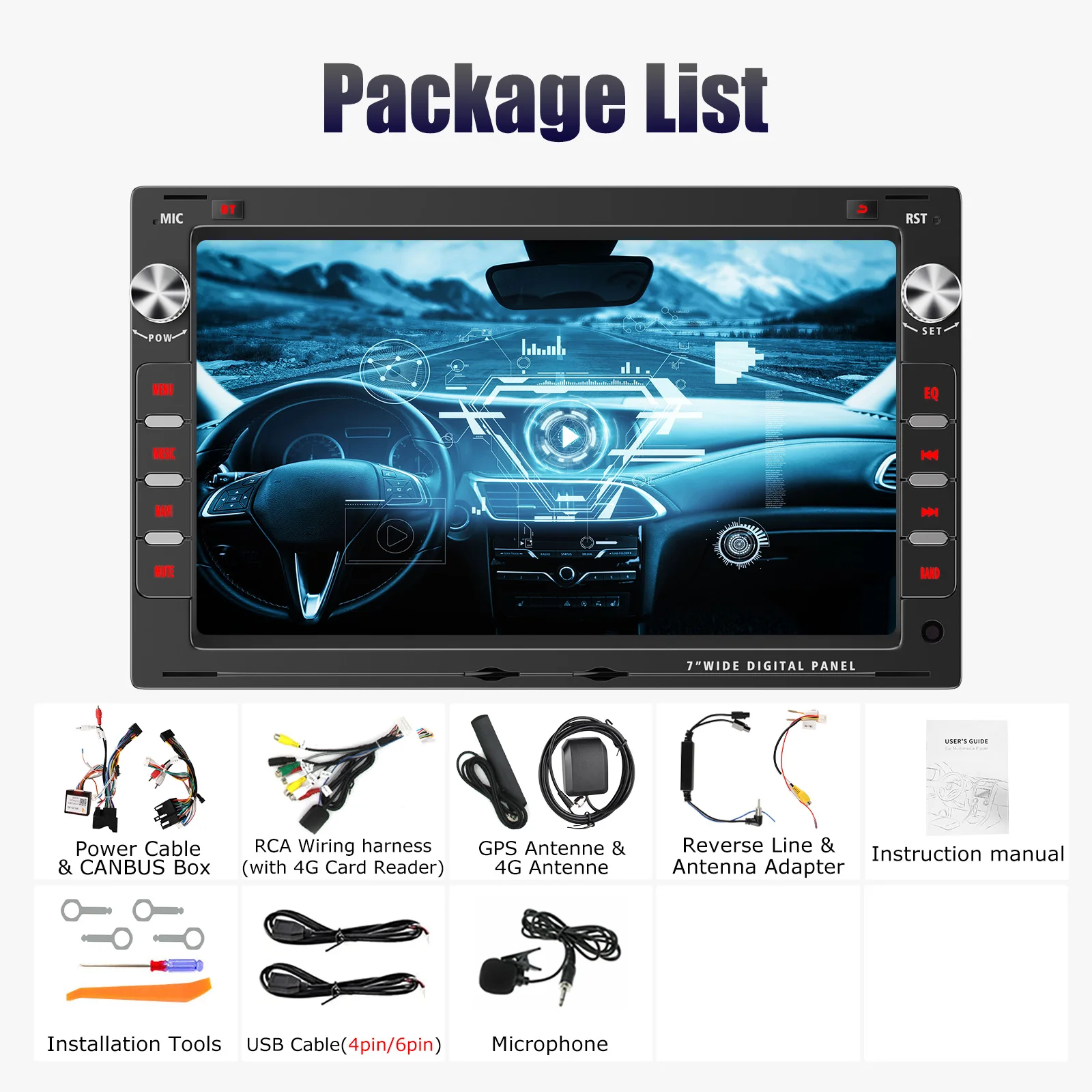 ESSGOO Autoradio Android15 7" 4+64G / 2+64G / 6+128G für VW Polo 9N Golf 4 Passat B5 T5 Wireless CarPlay Android Auto GPS Navigation WiFi FM RDS Mirror Link USB Bluetooth Lenkradsteuerung CANBUS Touchscreen – Detail 15