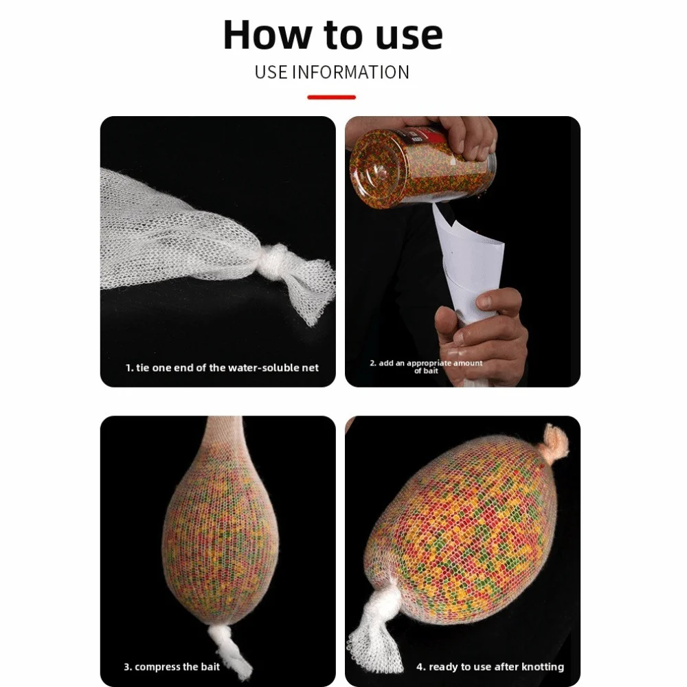 18mm 25mm 37mm 44mm 60mm PVA Fishing Mesh Water Soluble 5m Length Water Soluble Bait Nets multi-size Bait Nets Fishing Trap