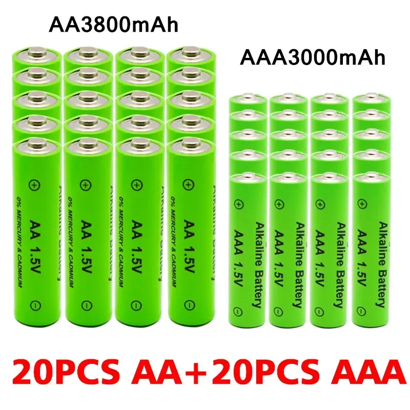 

AA + AAA Rechargeable AA 1.5V 3800mAh / 1.5V AAA 3000mah Alkaline Battery Flashlight Toys Watch MP3 Player Replace Ni-Mh Battery