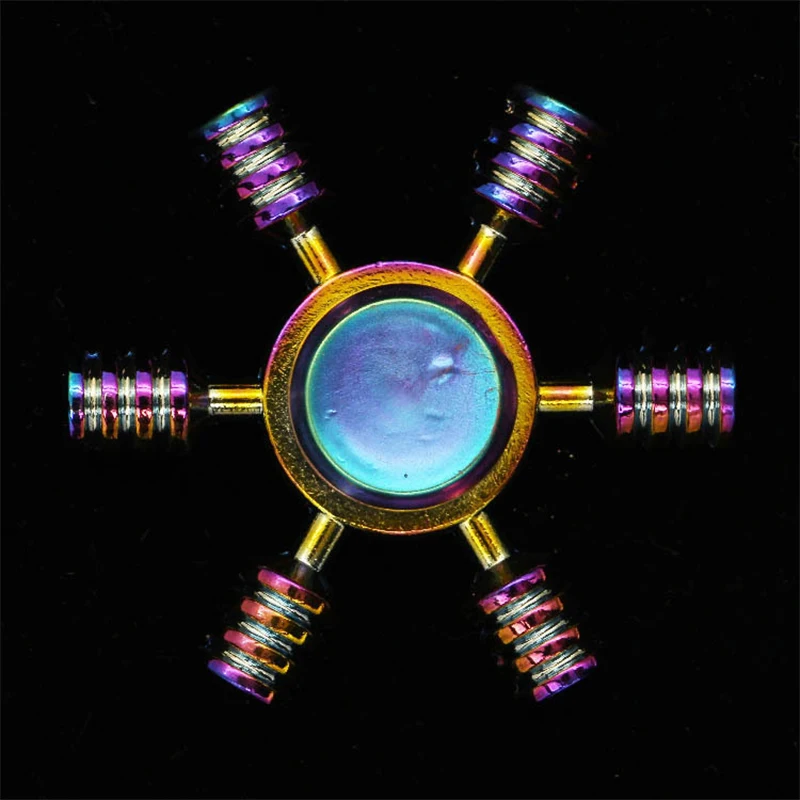 2022 New Dazzle Colorful Fidget Spinner Zinc Alloy Finger Spinner Metal Decompression Toy Exercise Finger Degree of Flexibility