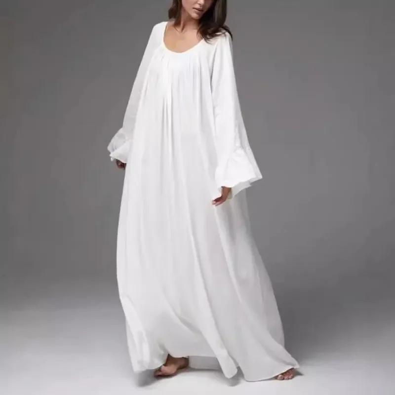 LONG ROBE WITH FLARED SLEEVE NAVÀS NOUVEAU
