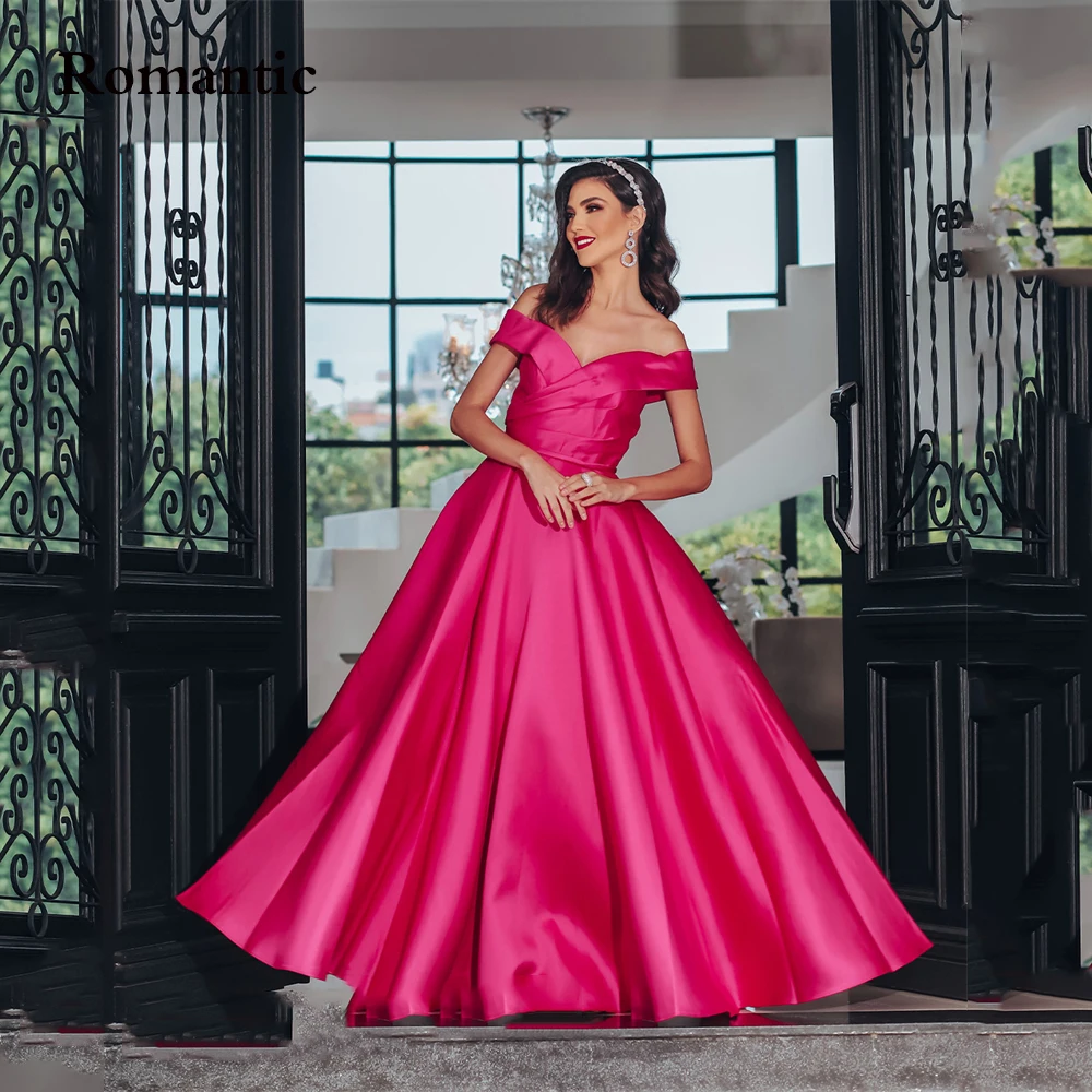 

Romantic Ball Gown Evening Dress Satin Off The Shoulder Sweetheart Elegant Long Prom Dress For Gradution Plus Size For Women