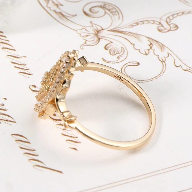 S925 Sterling Silver Jewellery Vintage Royal Court Ring For Women Natural Shell Luxury Gold Plated Fine Retro Jewelry Gift 2