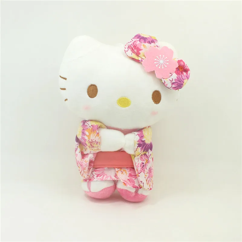 thumbnail image 1 of Muñeco de peluche de Hello Kitty con diseño de kimono, bonito dibujo animado, Kawaii Kt Cat, juguete de relleno suave, decoración del hogar, adorable regalo de cumpleaños para niños, 1 of 5