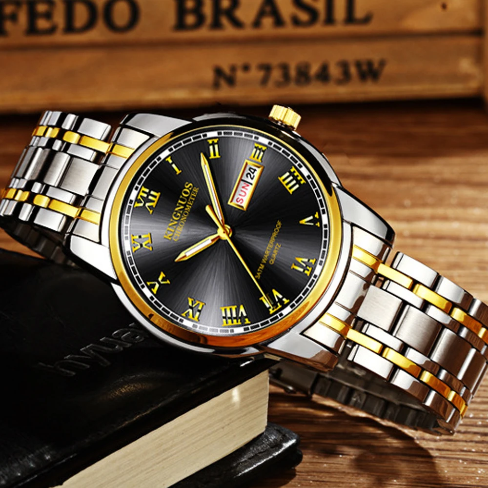Top Brand Watch Men Stainless Steel Business Date Clock Male Waterproof Luminous Watches Mens Luxury Sport Quartz Wrist Watch
