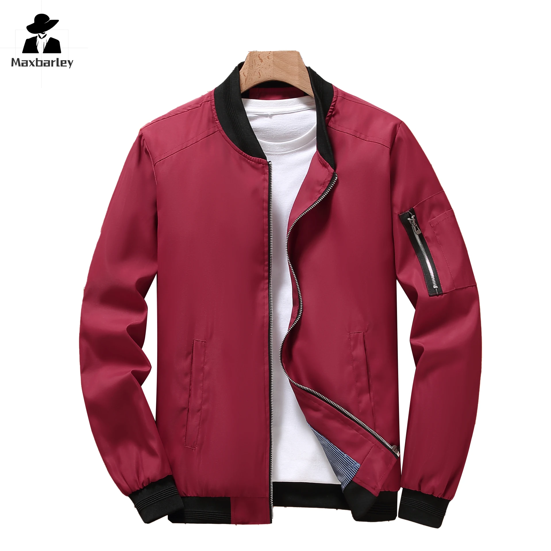 M-6XL Autumn Jacket Men's Thin Baseball Uniform Solid Color Windproof Cycling Coat plus size Loose MA-1 Bomber Jacket Men fashion women autumn winter keep warm touchscreen thin cashmere solid simple gloves cycling drive suede fabric elegant windproof