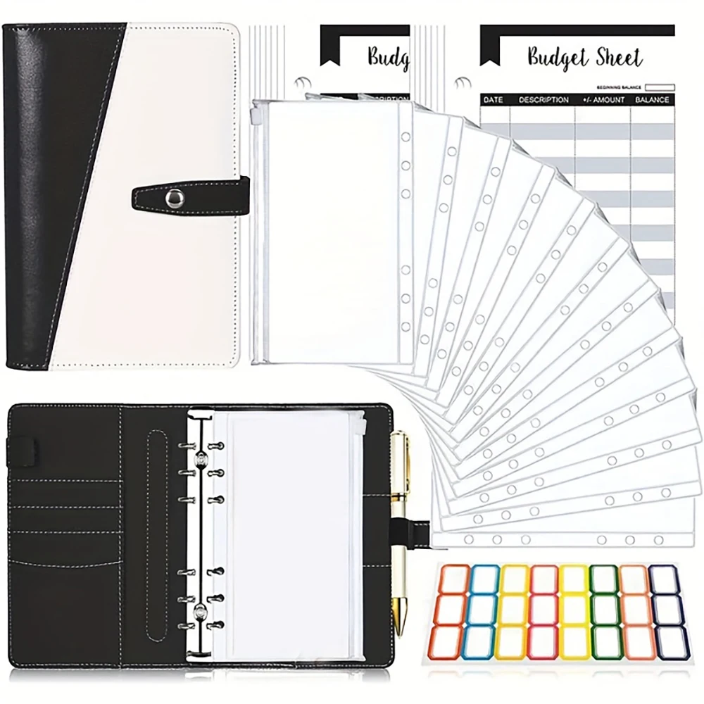 26-delig budgetbindersysteem met A6-enveloppen - Geldportemonneemap en financiële planningsbladen om geld te besparen