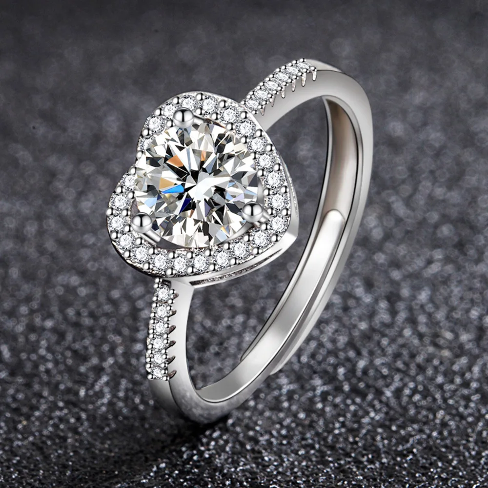 Silver Rings 925 Sterling Open CZ Simulated Stackable Platinum Plated Eternity Bands for Women