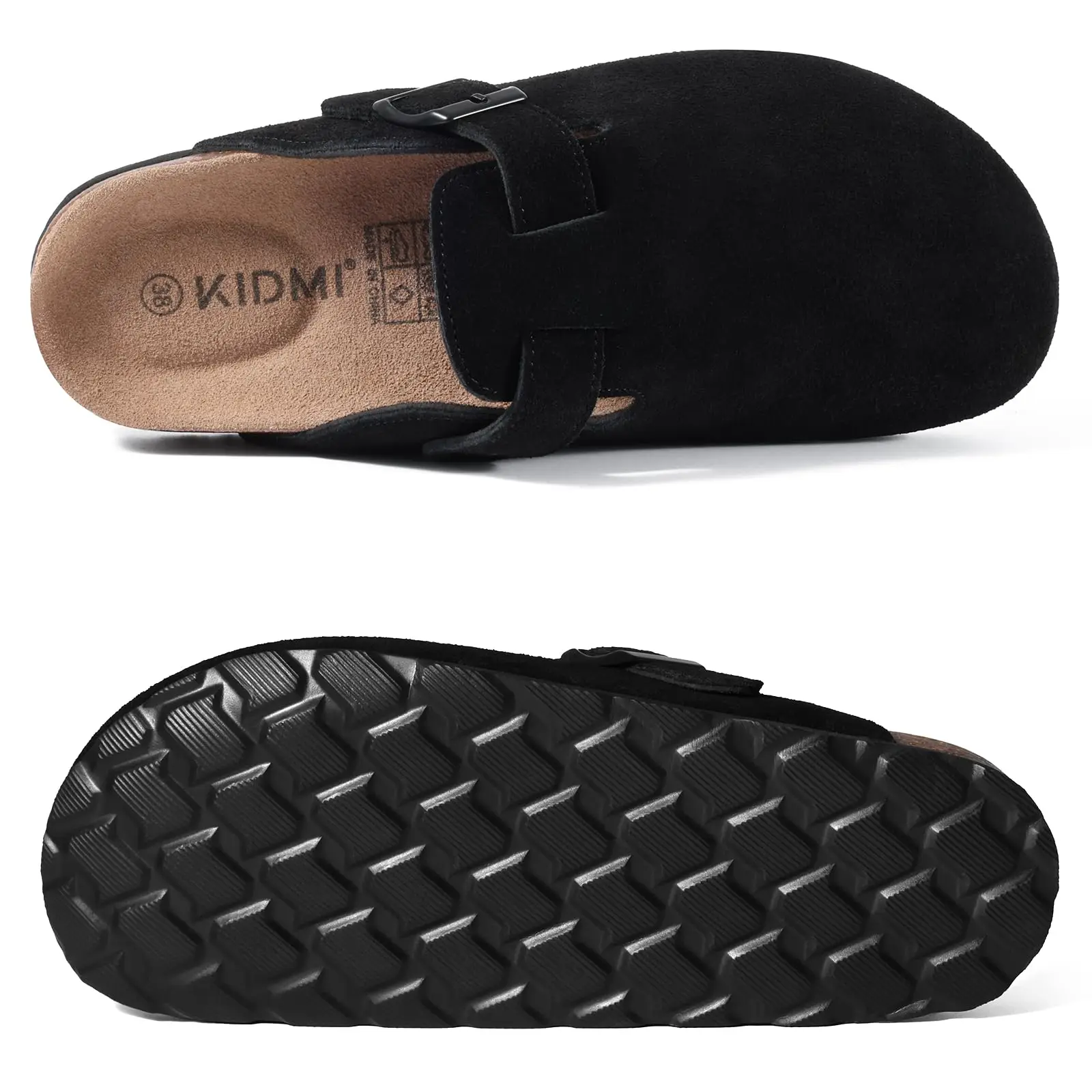 Smile New Cow Suede Women's Potato Shoes With Adjustable Strap Cork Insole Mules Outdoor Unisex Clogs Slippers With Arch Support