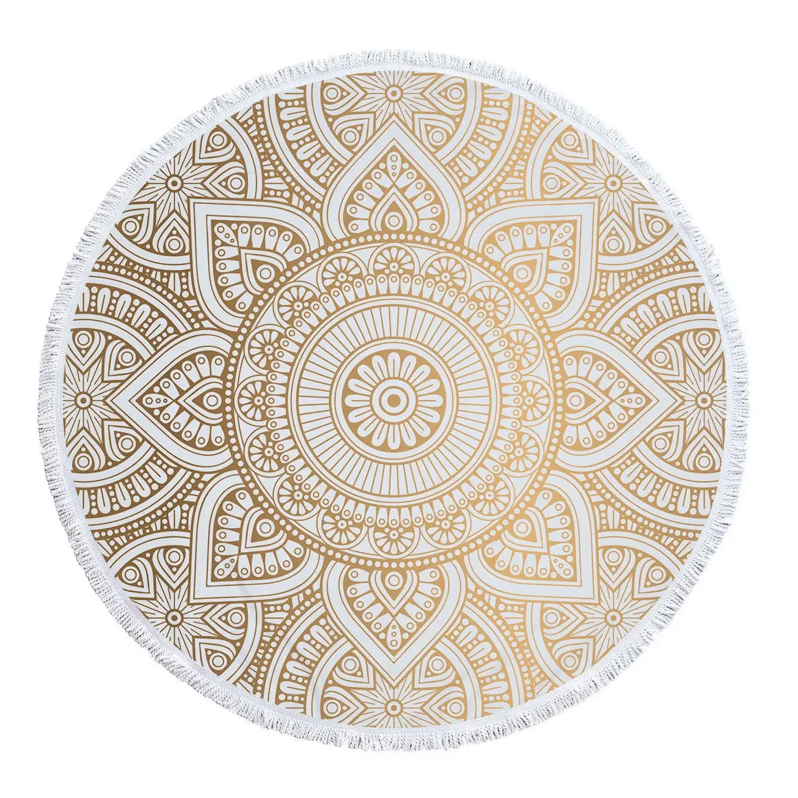 New Indian Mandala Round Beach Towel Microfiber Water Absorbent Bath Towels Bohemian Printed Tapestry with Tassel 4