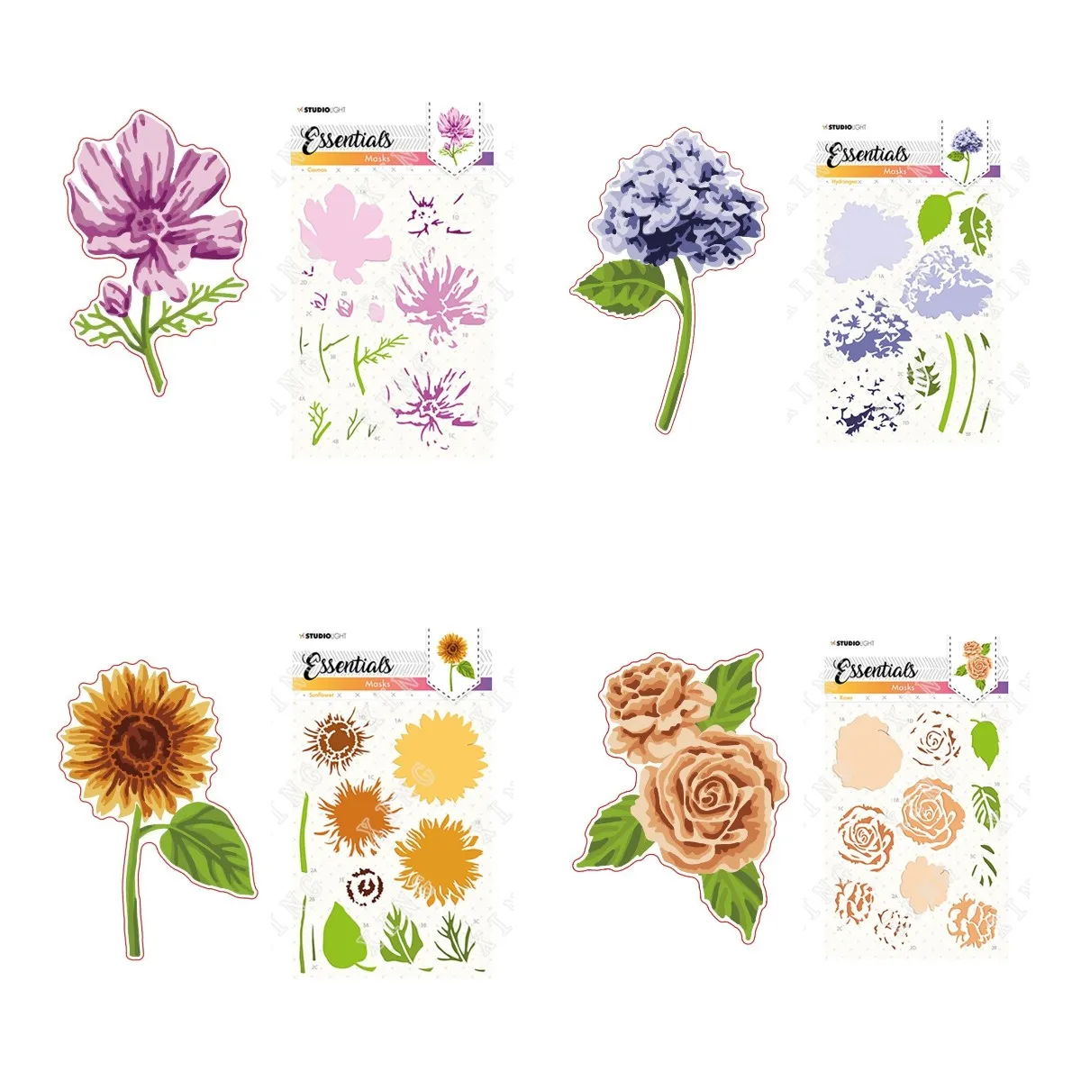 2022 Floral Patterns Anemone Dahlia Magnolia Layering Stencils Diy Painting Paper Scrapbooking Coloring Kids Fun Drawing Molds