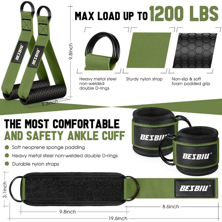 Heavy Resistance Bands for Working Out with 300lbs 360lb 420lb Resistance Levels Includes Handles Door Anchor Ankle Straps Idea