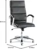 ALENR4119 Neratoli Series High-Back Slim Leather Chair - Black/Chrome 3