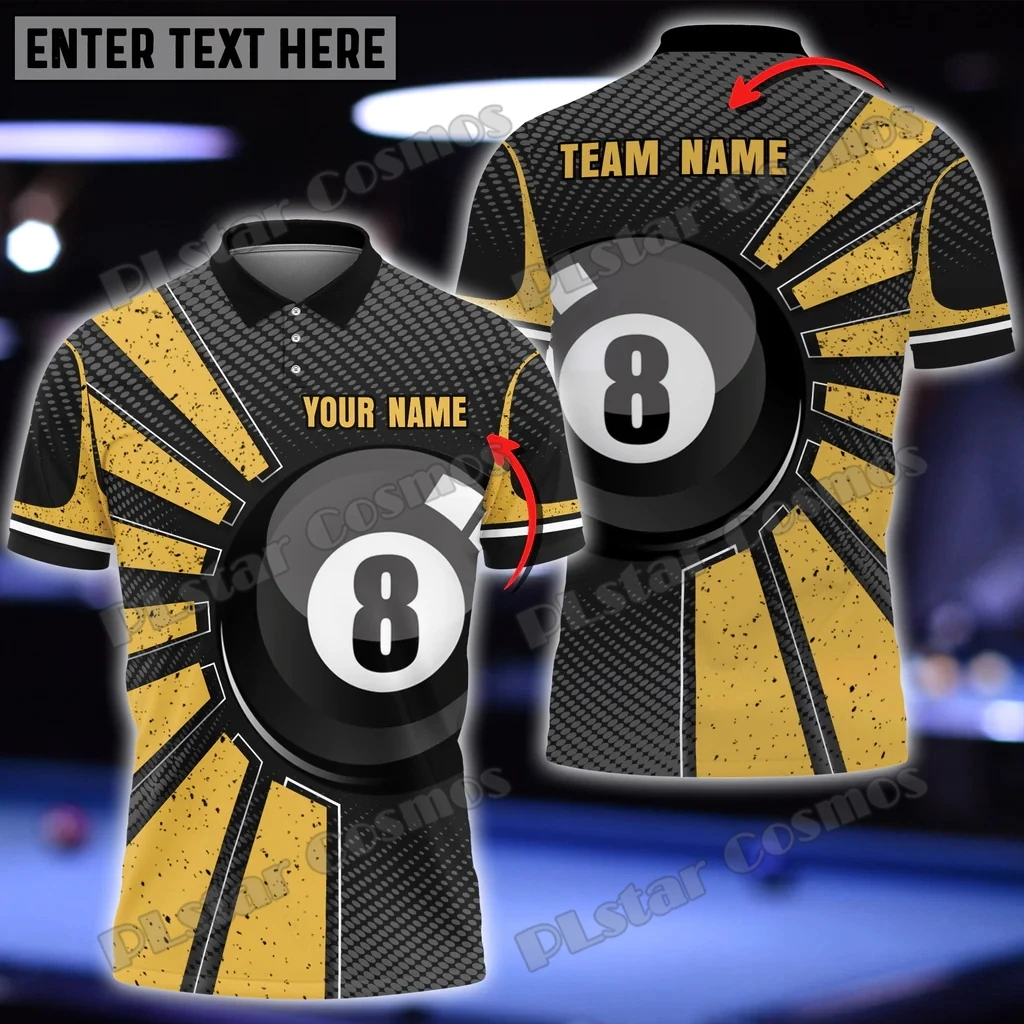 Billard Ball 8 bunte personal isierte Name 3d überall auf gedruckten Mode Herren Polos hirt Sommer Unisex lässig Polos hirt wk156 – Detail 10