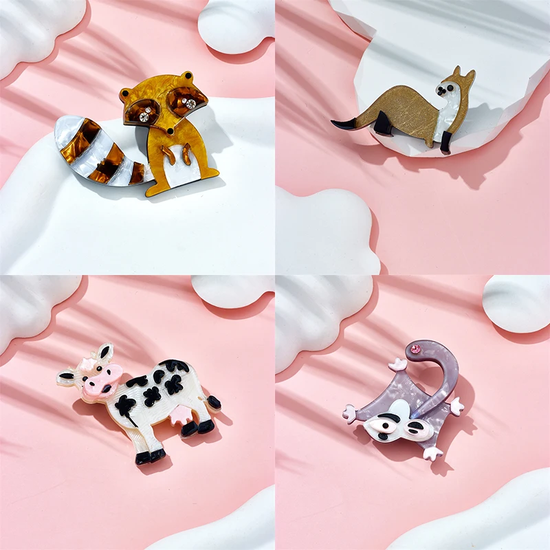 

MEYRROYU Cartoon Sheep Brooches Women's Stylish Acrylic Material Animal Pet Badge Pin Christmas Gift Accessories Jewelry Брошь