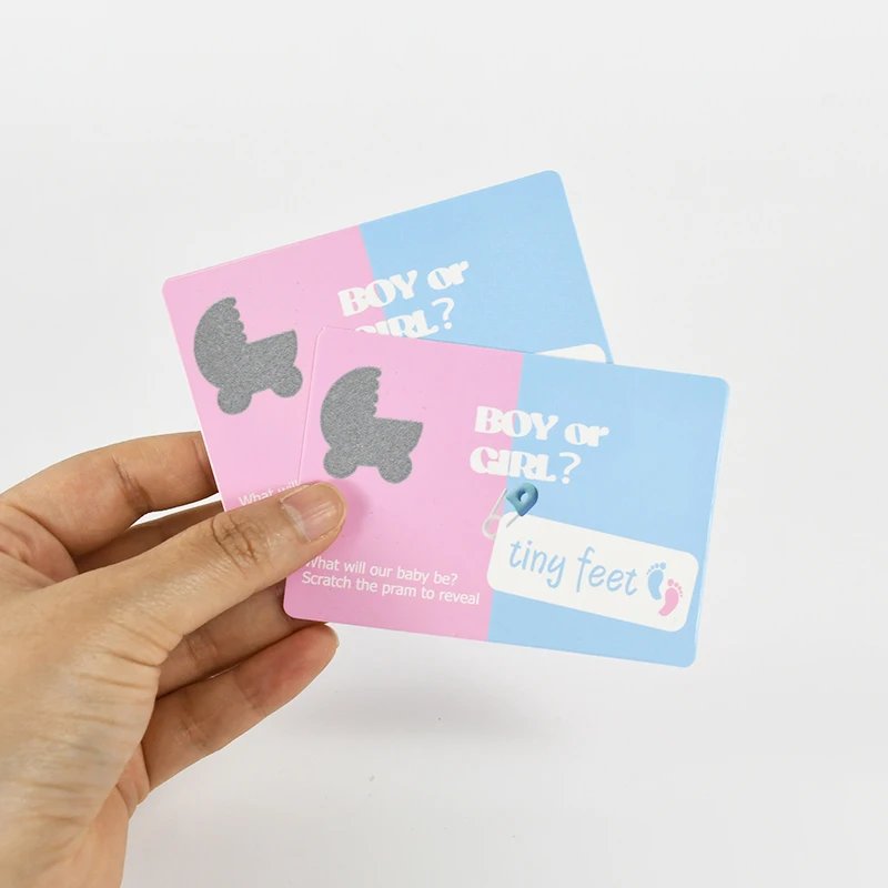 24Pcs/bag Boy or Girl Scratch Off Cards Gender Reveal Party Game Supplies Team Girl Boy Baby Shower Baptism Decoration Tickets
