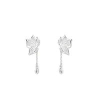 925 Sterling Silver Hollow Butterfly Stud Earrings For Women Luxury Designer Jewelry Wholesale Accessories Prevent Allergies