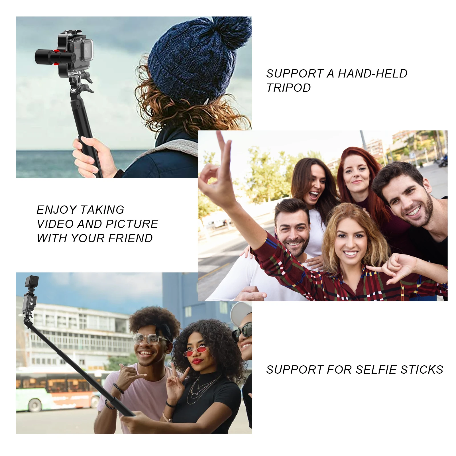 Gros plan sur le mécanisme de verrouillage du Cadre Métal pour GoPro Hero 11 10 9 8 7 DJI Action 3 - Support Caméra Action