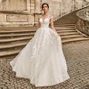 2025 Exquisite A Line Wedding Dresses Modern Appliques Lace Bride Gowns Sexy Cap Sleeve Tulle For Women Vestidos De Novia Boda 3