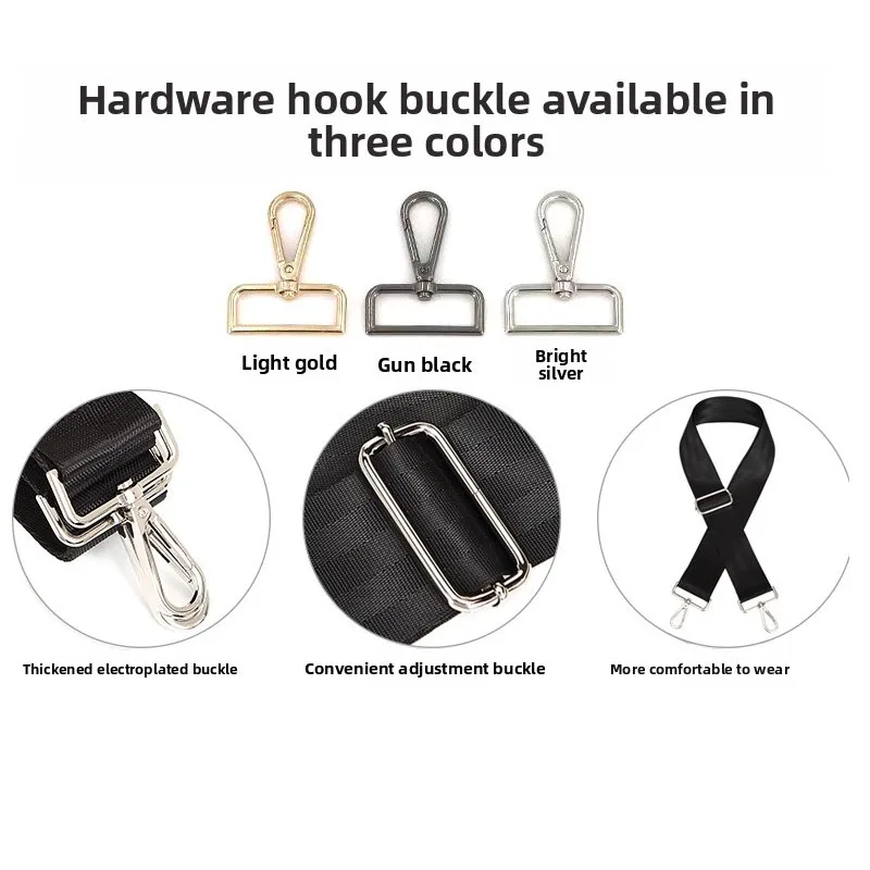 Fashion Black Nylon Shoulder Bag Strap Adjustable Replacement Detachable Belt for Women Men Messenger Bags Handle Handbag Belt
