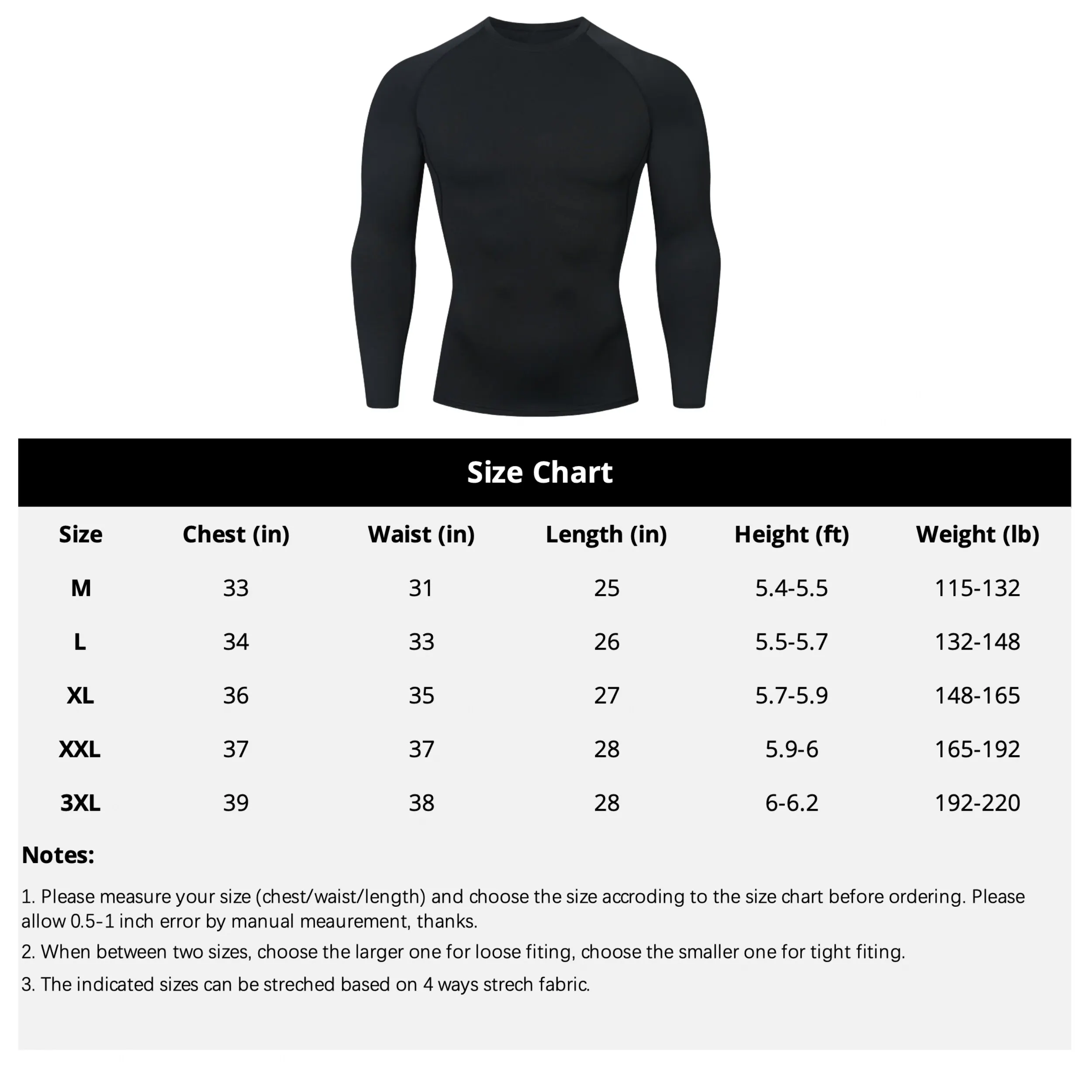 Men's Compression Shirts Long Sleeve Athletic Workout Tops Base Layer Quick Dry Sports compression t shirt sport t shirt running t shirts running t shirt fitness clothes men undershirts 2 Pack