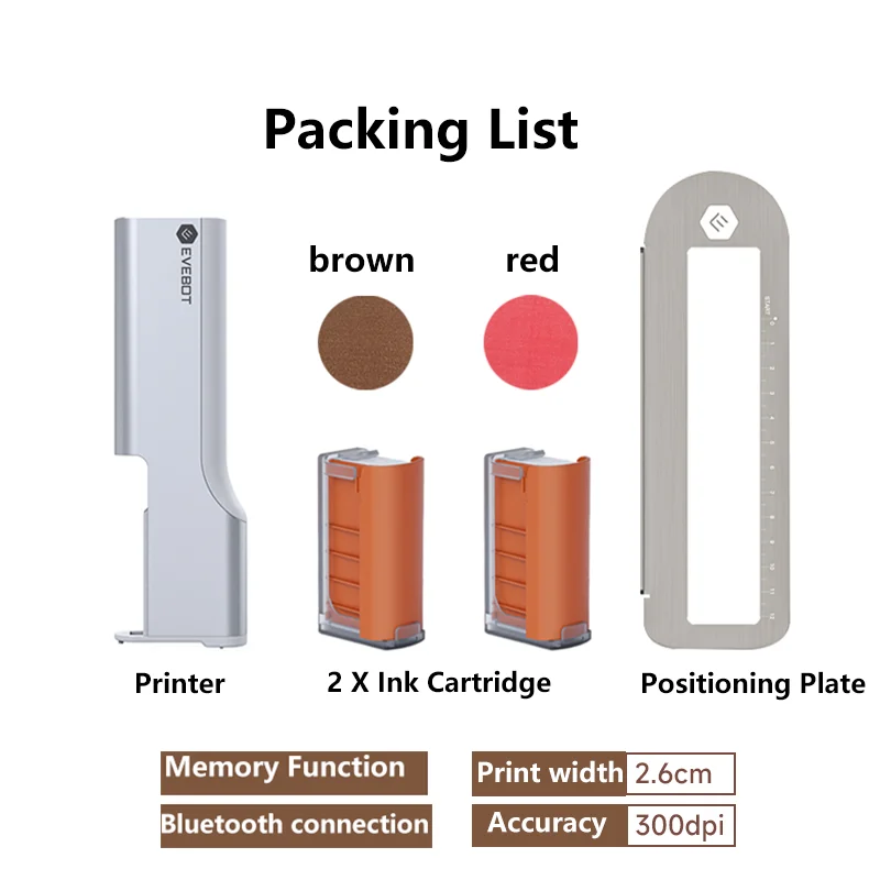 EVEBOT Printpenハンディプリンター用食用インク 茶色（No.2） EVEBOT