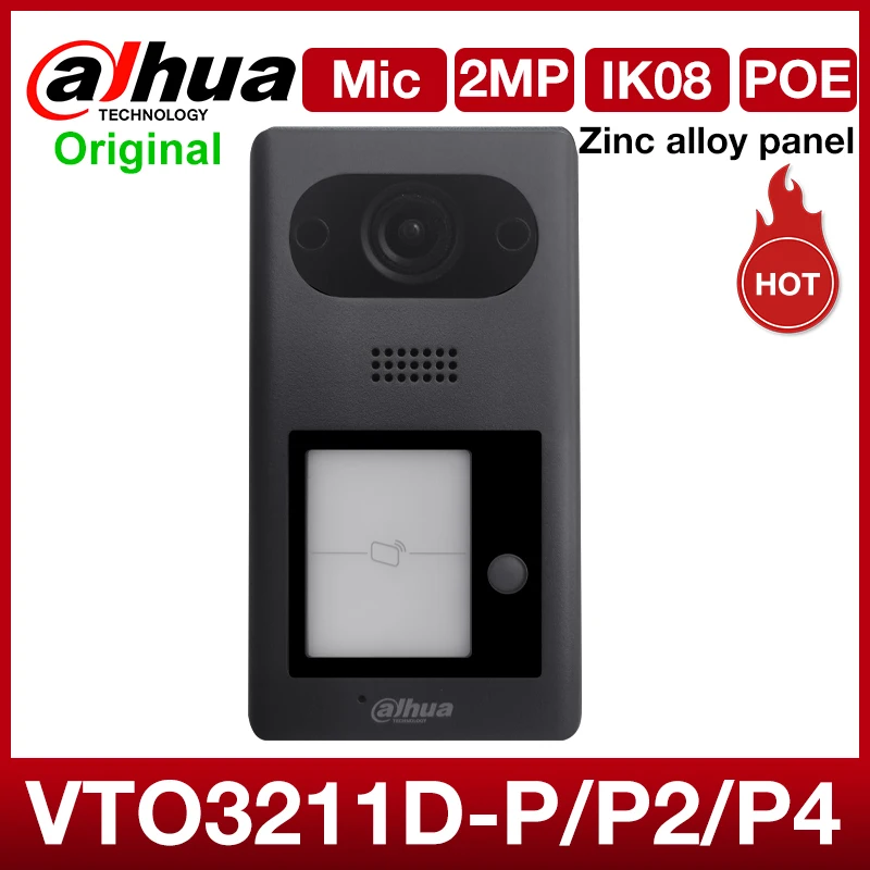 Tanie Dahua domofon VTO3211D-P/P2/P4-S2 2MP HD wideodomofon aplikacja na telefon zdalny