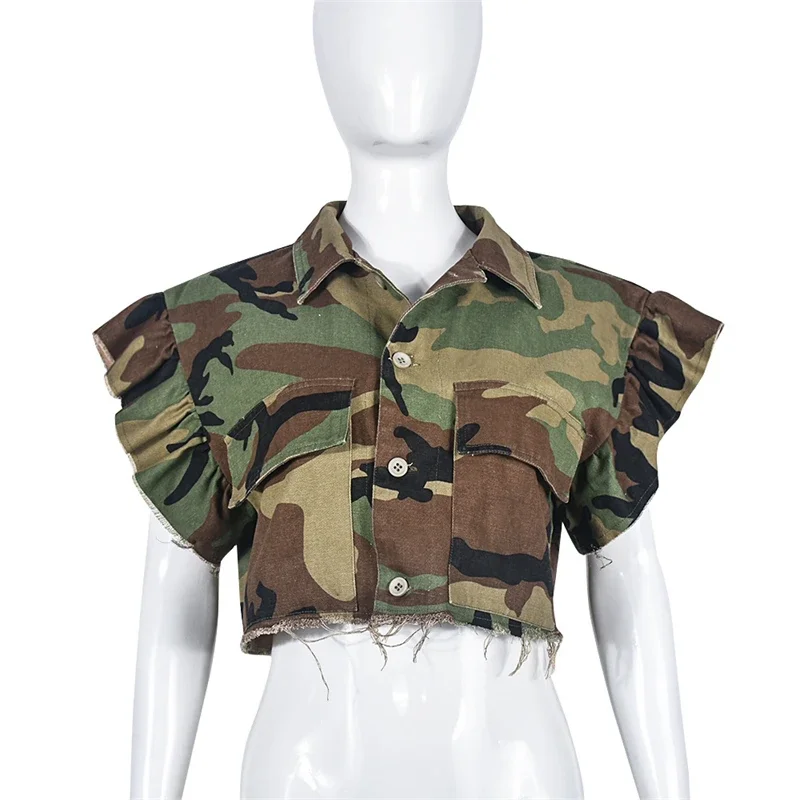 crop top camo jacket