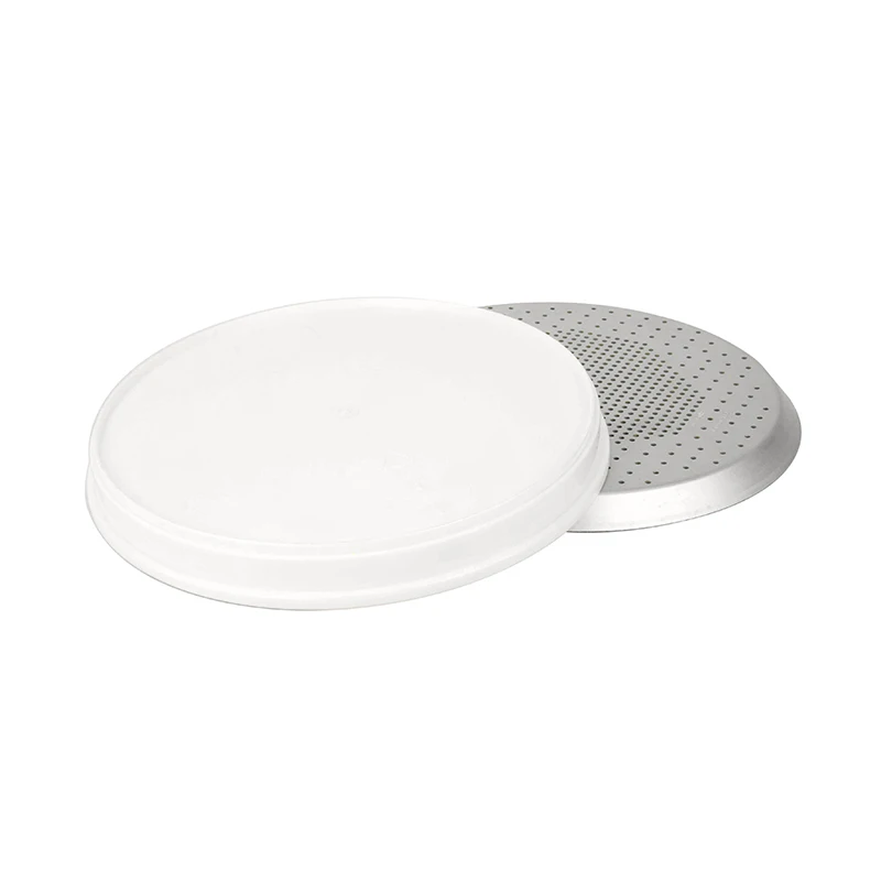 intop Aluminum Alloy Non-stick Pizza baking pan with lid set for professional tool Perforated Tray with Hole Oven Heat Resistant