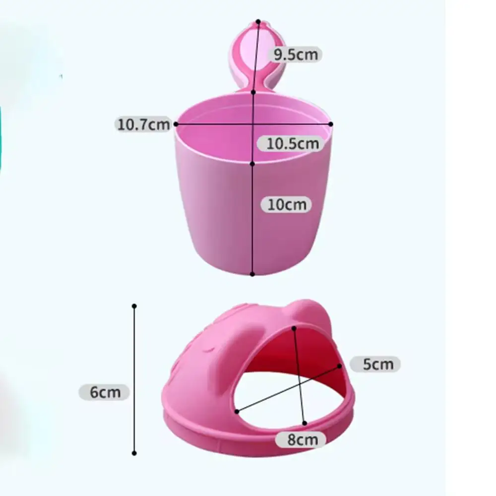 Tazza per shampoo per bambini Secchio per bagnetto per bambini Cucchiaio da bagno per bambini Tazza per lavare i capelli per bambini Kit da bagnetto per bambini Simpatico cartone animato Gioco da bagno per bambini Secchio divertente - immagine 2