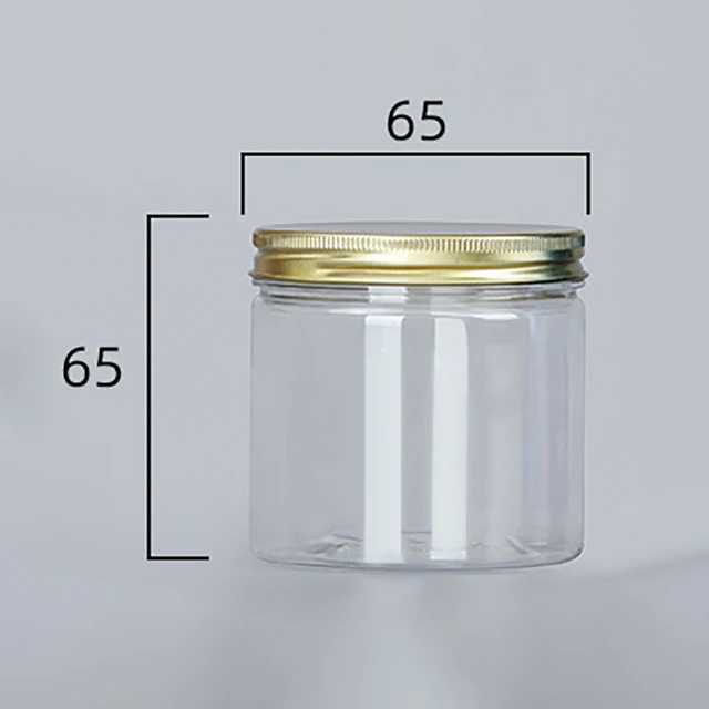 15 Sizes Clear Plastic Jar With Pink Aluminum Lids 1